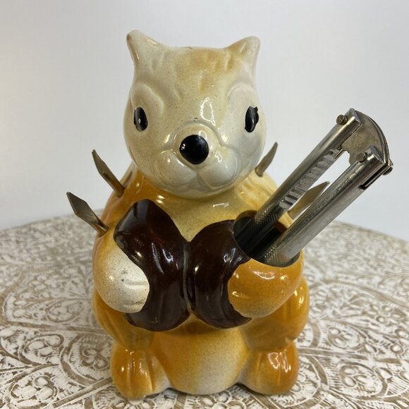 Vintage Squirrel Nut Cracker Tool Holder 1 Cracker 4 Picks No Hammer Japan - Picture 2 of 12